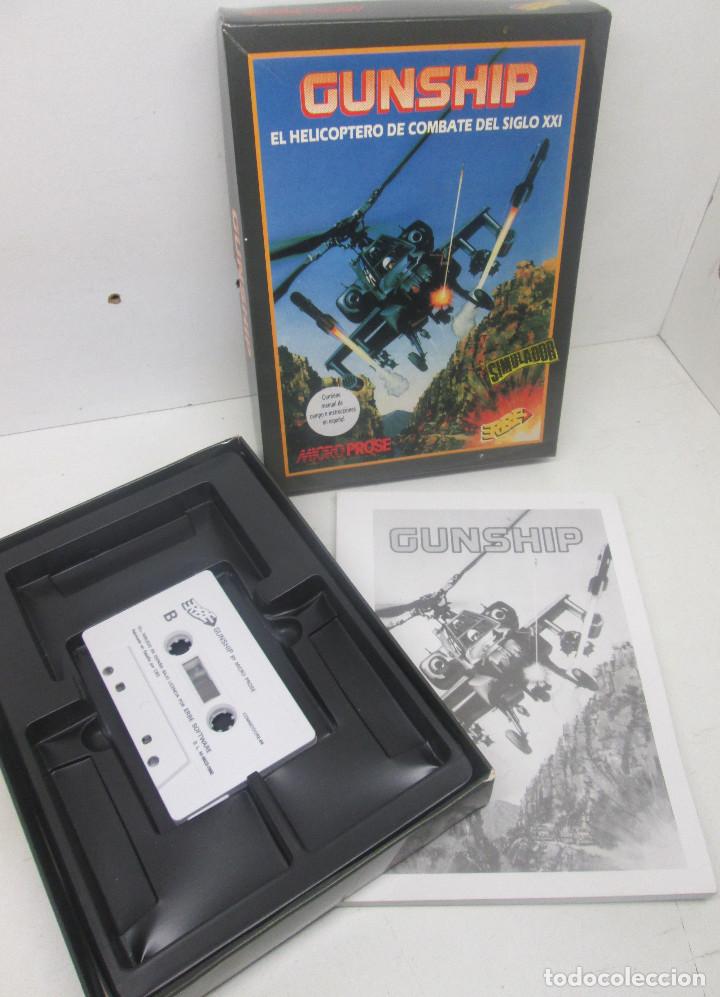Videojuegos y consolas: Juego cassette GUNSHIP Commodore, ERBE, Espa&ntilde;a - Foto 1
