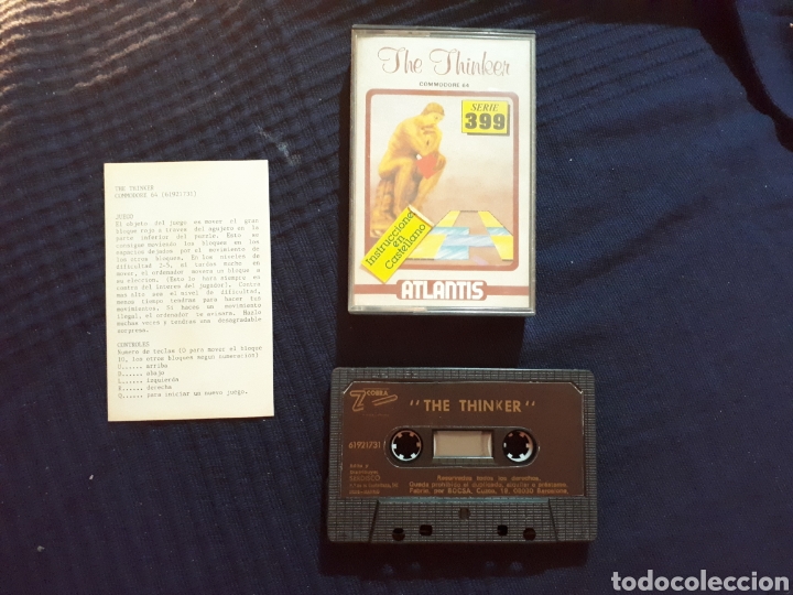 Videojuegos y consolas: Juego cassette para commodore 64 the thinker con instrucciones en castellano - Foto 1