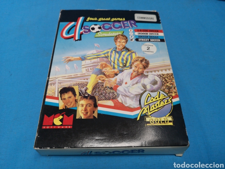 Videojuegos y consolas: Juego Commodore 64, 4 soccer simulators by code master - Foto 1