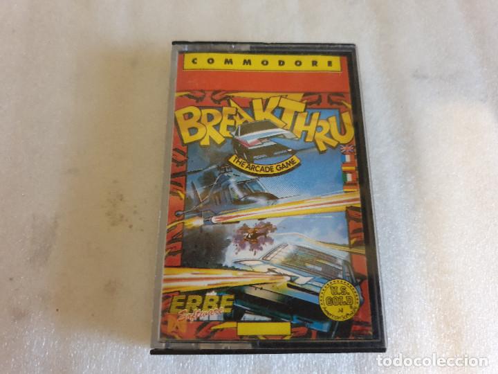 Videojuegos y consolas: JUEGO EN CASSETTE PARA COMMODORE BREAKTHRU - Foto 1