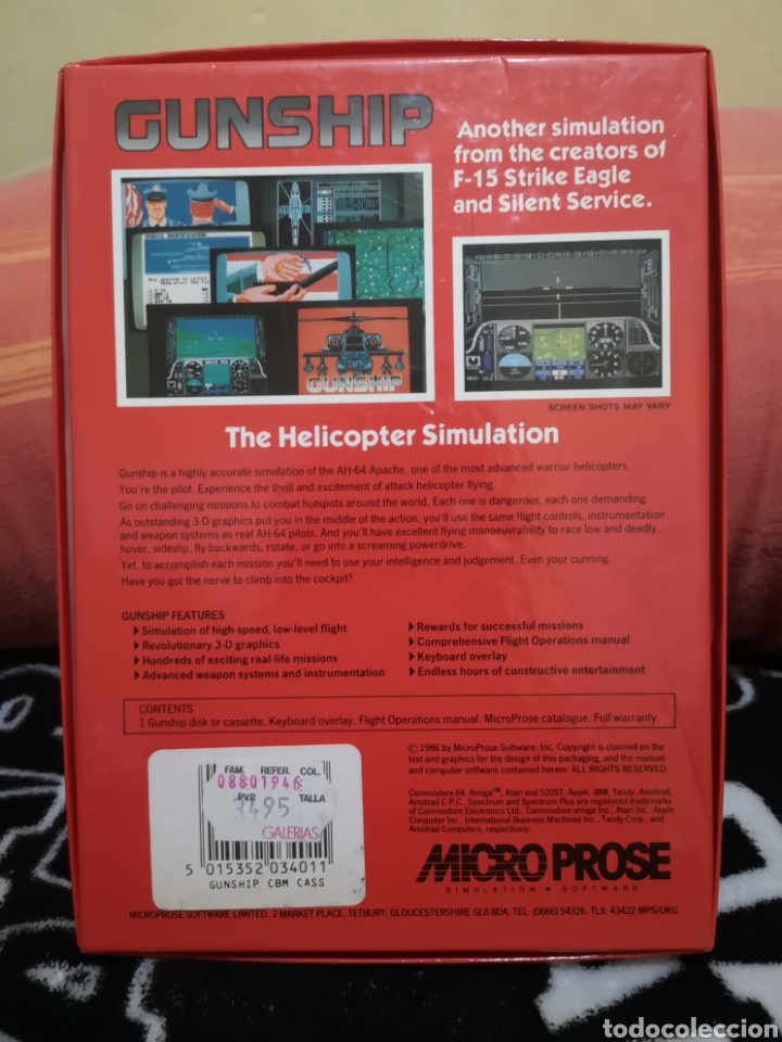 Videojuegos y consolas: Gunship Commodore 64 C64 128 - Foto 2