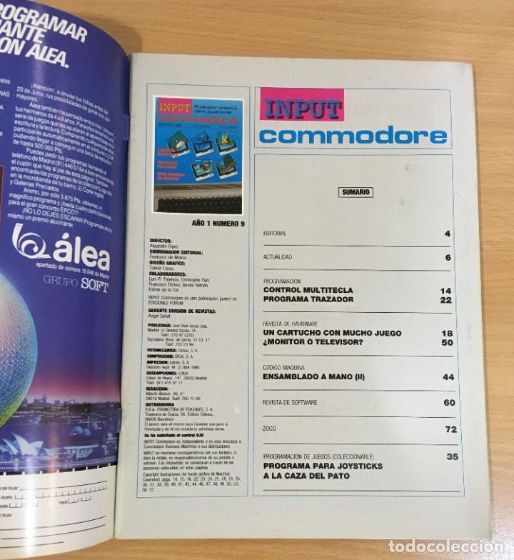 Videojuegos y consolas: REVISTA C64 INPUT COMMODORE n&ordm; 9 - A&Ntilde;O 1 MAYO 1986 - Foto 3