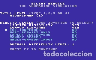 Videojuegos y consolas: Silent Service [MicroProse] 1985 - Erbe Software [Commodore 64 C64] Sid Meier - Foto 6
