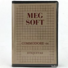 Videojuegos y Consolas: ETIQUETAS MEG SOFT 1984 ESTUCHE C64 COMMODORE 64 128 CBM CASSETTE ORDENADOR RETRO INFORMATICA RAREZA