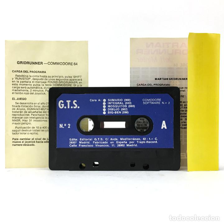 Videojuegos y consolas: COMMODORE 64 SOFTWARE CINTA GTS + MARTIAN GRIDRUNNER JEFF MINTER INDESCOMP CAJA C64 CASSETTE // LEER - Foto 2