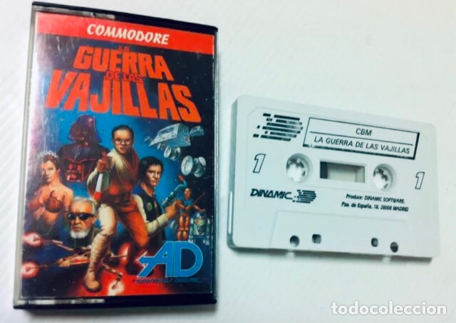 Videojuegos y consolas: La Guerra de las Vajillas [Dinamic Software] 1988 Star Wars Inspired [COMMODORE 64 C64] - Foto 3
