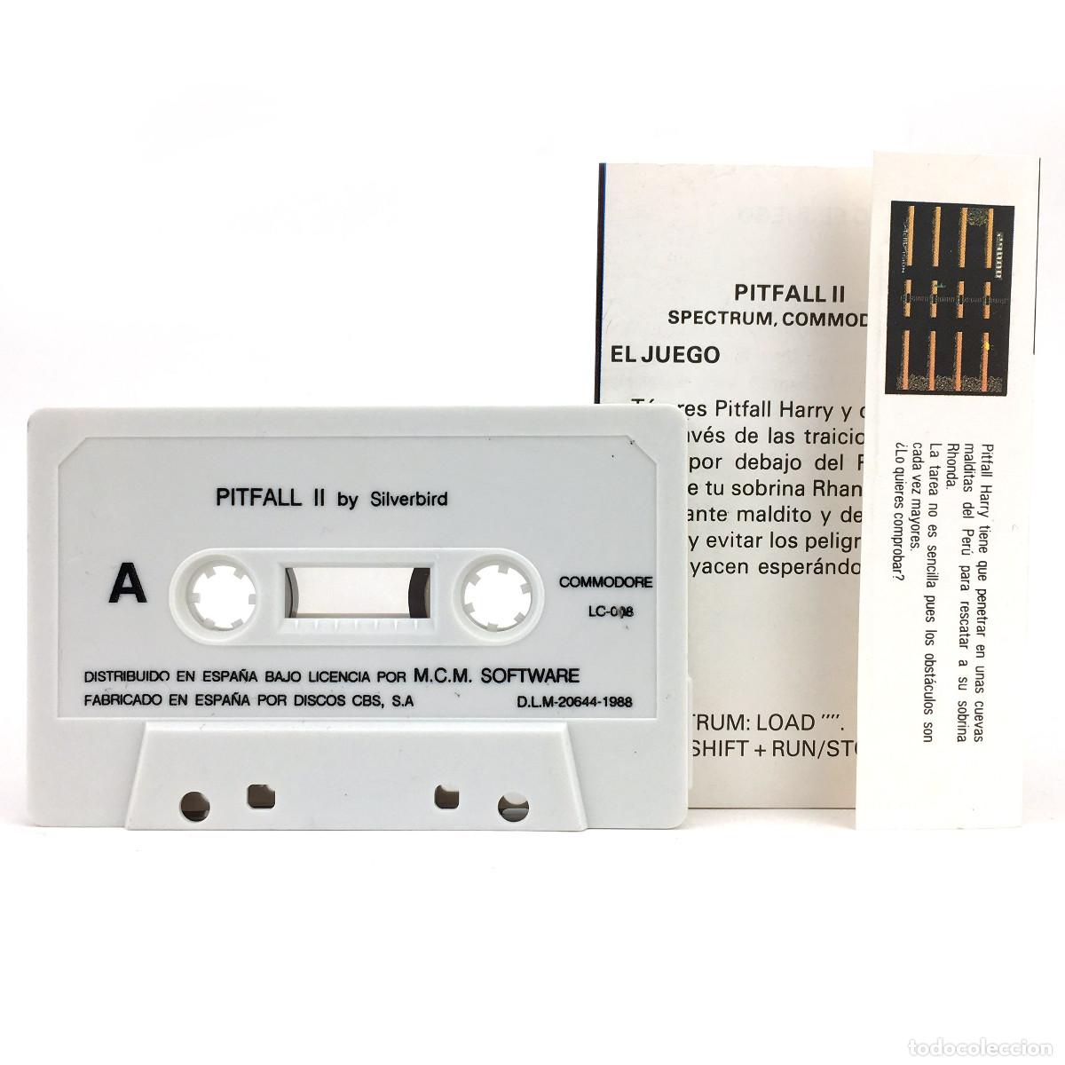 Videojuegos y consolas: PIT FALL II LOST CAVERNS MCM ESPA&Ntilde;A / SILVERBIRD PITFALL 2 JUEGO RETRO COMMODORE 64 128 C64 CASSETTE - Foto 2