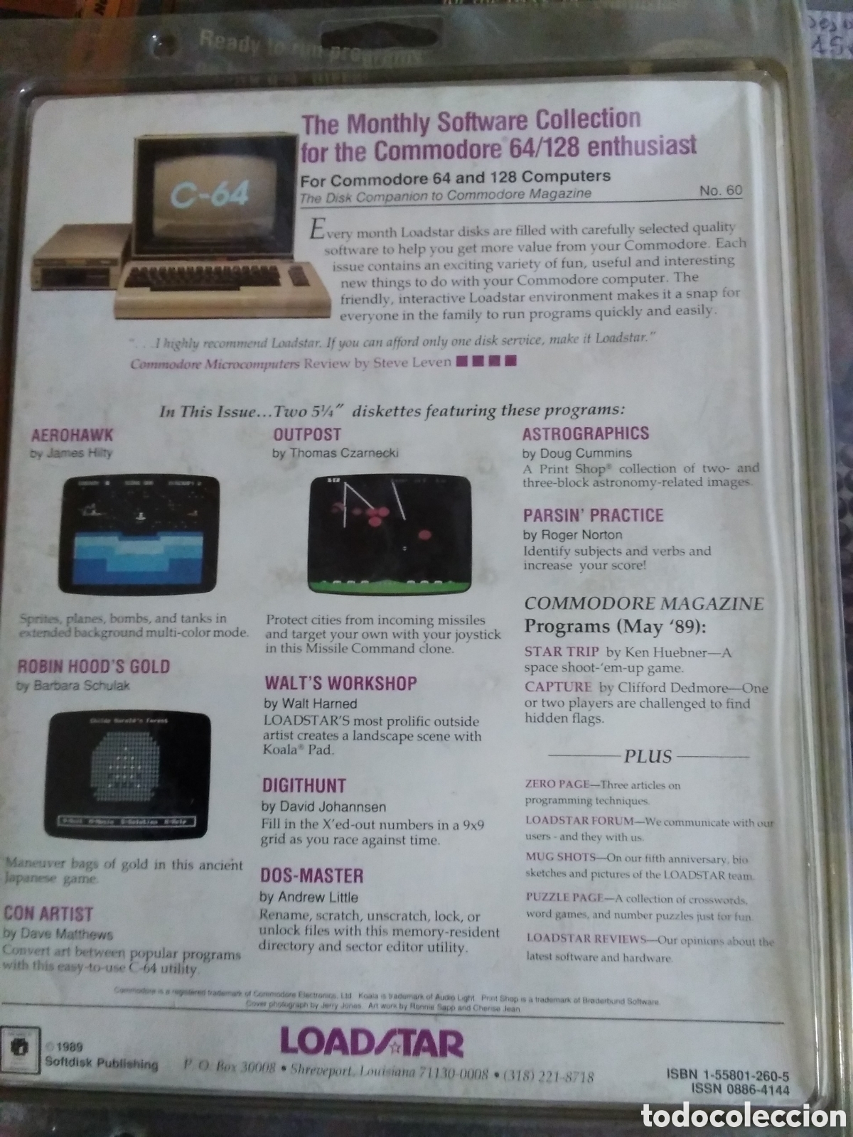 Videojuegos y consolas: Loadstar 60 software commodore 64/128 User incluye dos disquetes flexibles - Foto 2