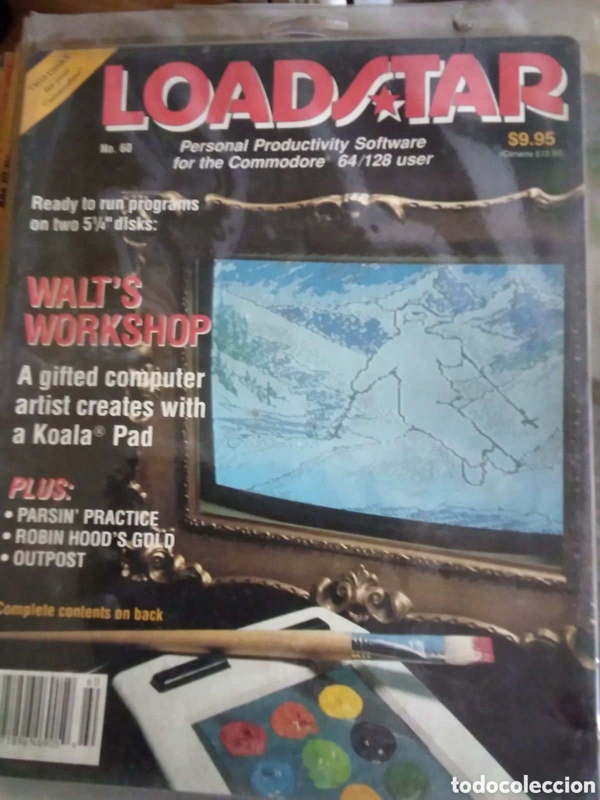 Videojuegos y consolas: Loadstar 60 software commodore 64/128 User incluye dos disquetes flexibles - Foto 1