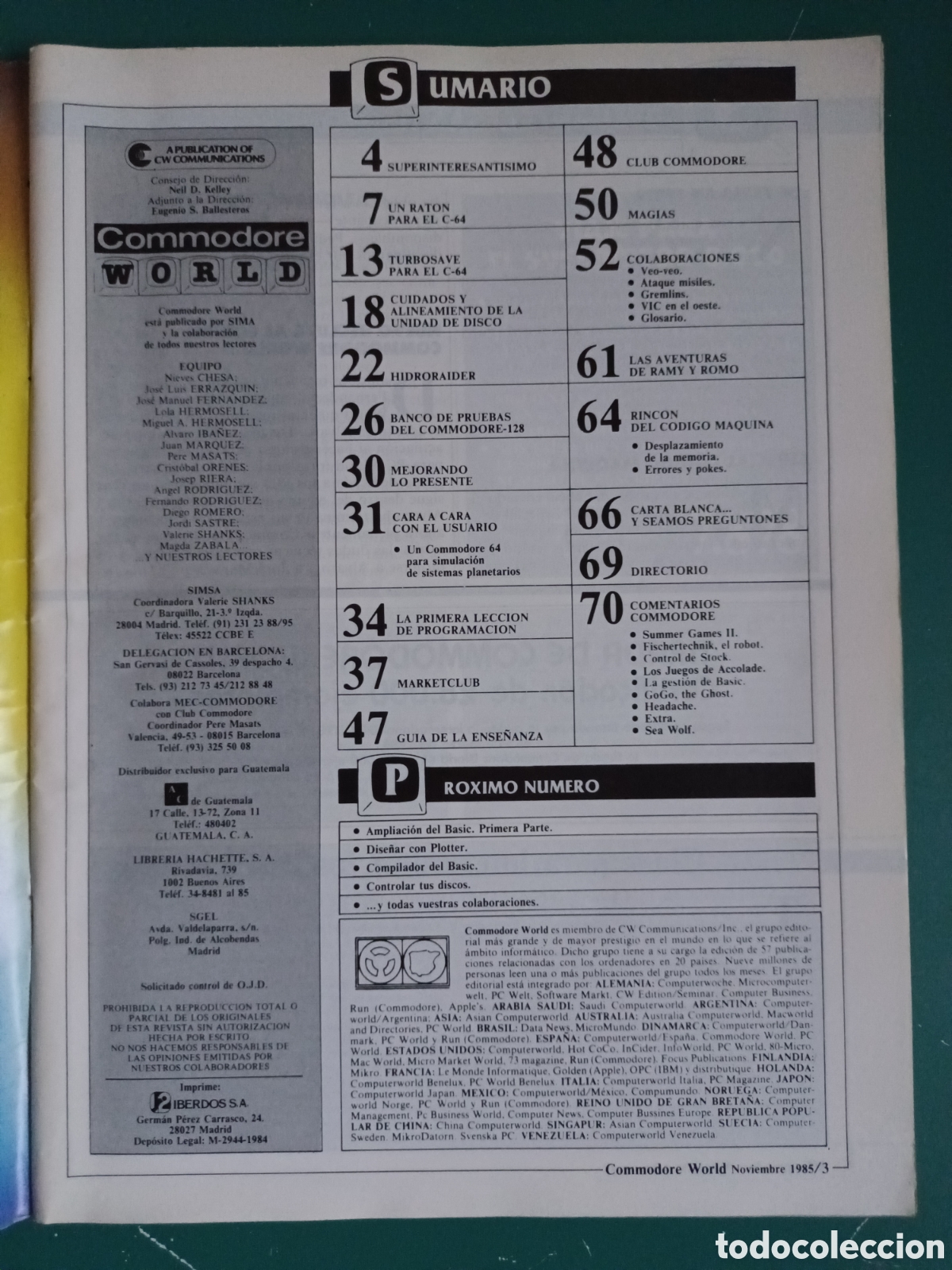 Videojuegos y consolas: Commodore World N&deg; 20 A&ntilde;o 1985 - Foto 2