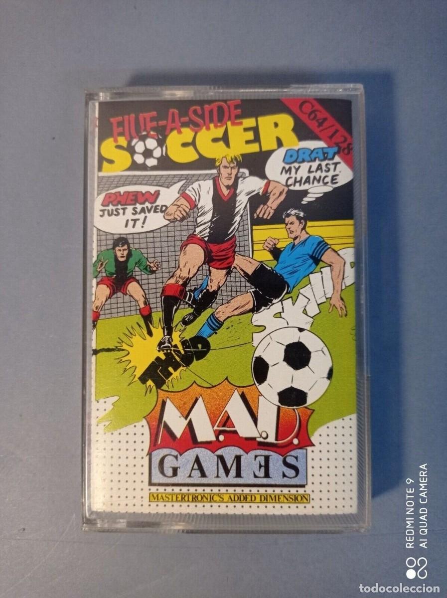 Videojuegos y consolas: Juego Commodore&nbsp; Five a side soccer ( Caja cassete ) 1985 Mad Games - Foto 1