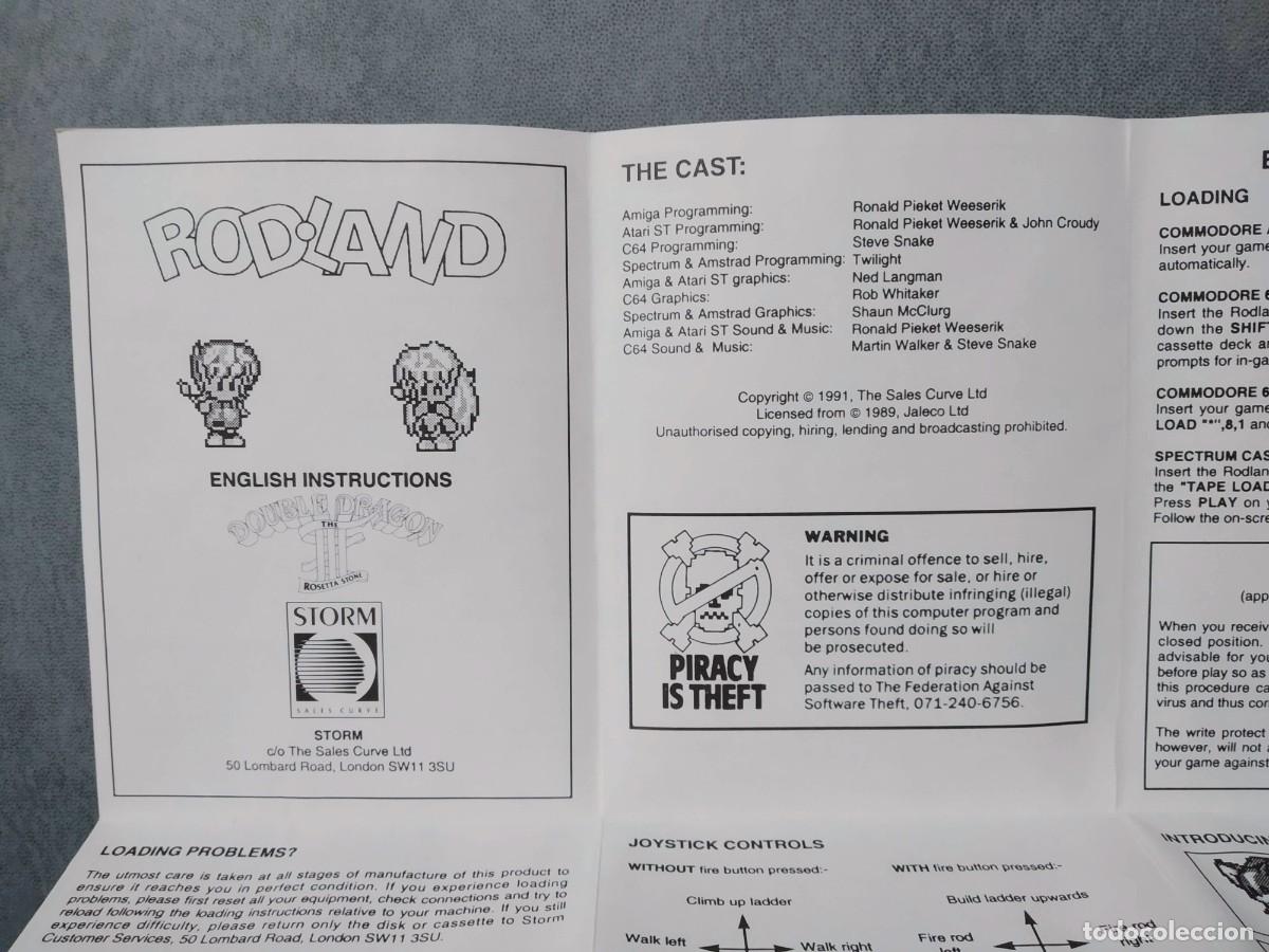 Videojuegos y consolas: DOUBLE DRAGON III: THE ROSETTA STONE + RODLAND. STORM SOFTWARE. COMMODORE 64. C64 - Foto 17