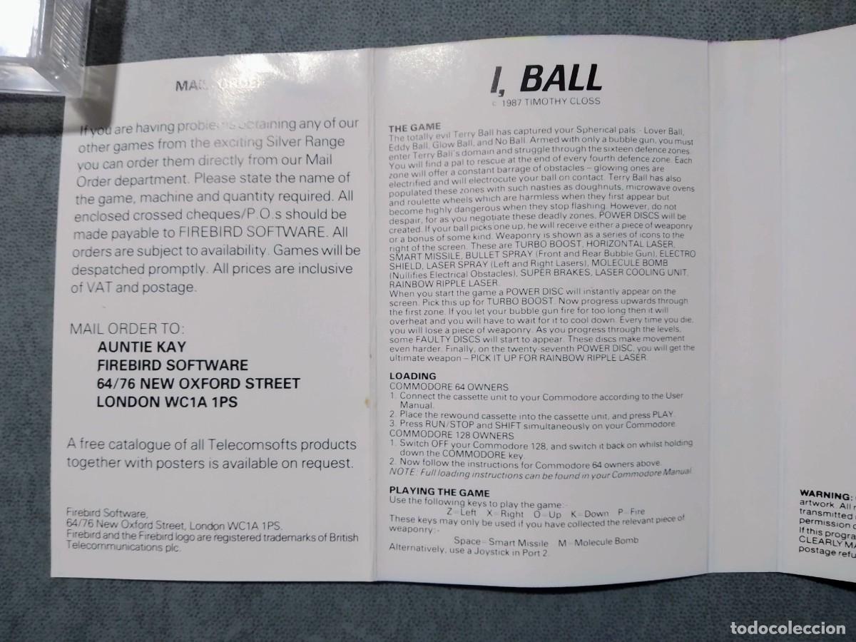Videojuegos y consolas: I, BALL. FIREBIRD. COMMODORE 64. C64 - Foto 6