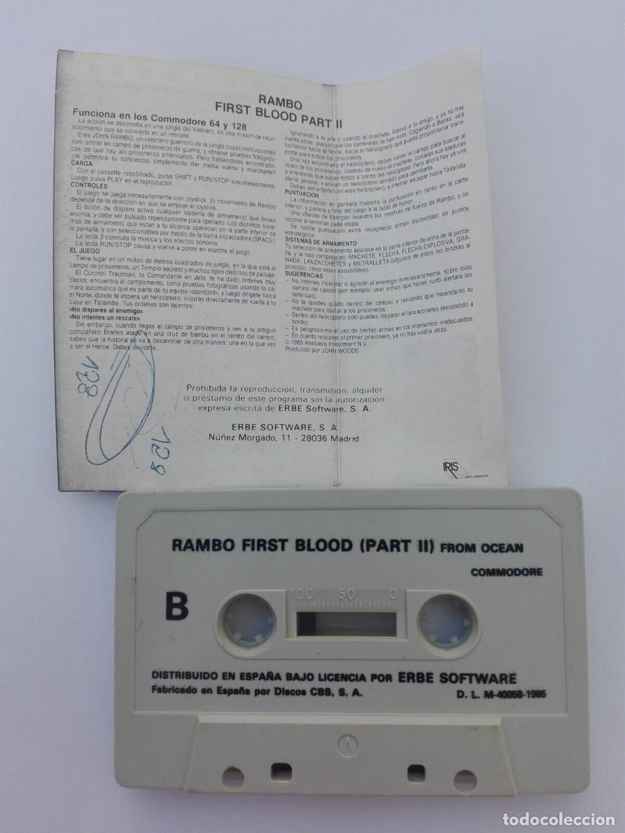 Videojuegos y consolas: RAMBO FIRST BLOOD PART II STALLONE COMMODORE 64 CBM 64 C64 - Foto 3