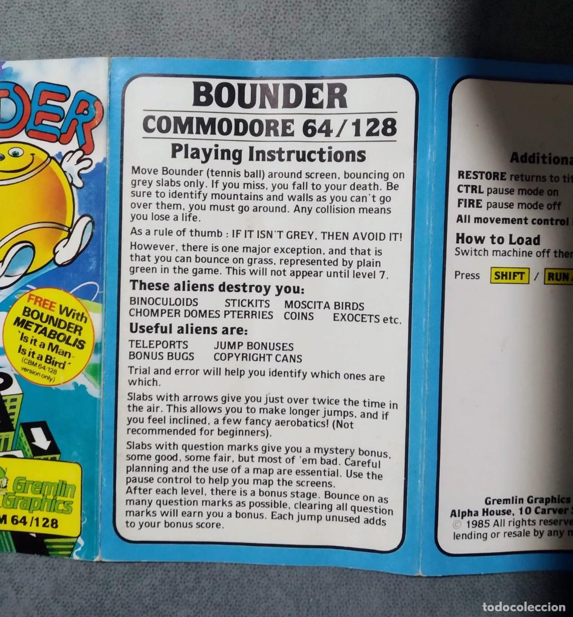 Videojuegos y consolas: BOUNDER. GREMLIN GRAPHICS. COMMODORE 64. C64 - Foto 5