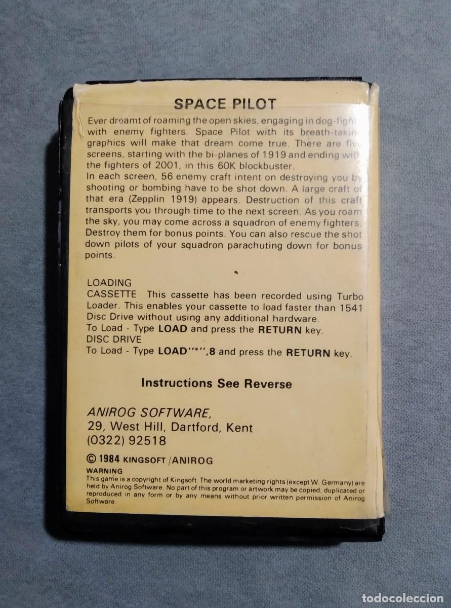 Videojuegos y consolas: SPACE PILOT. ANIROG. COMMODORE 64. C64 - Foto 2