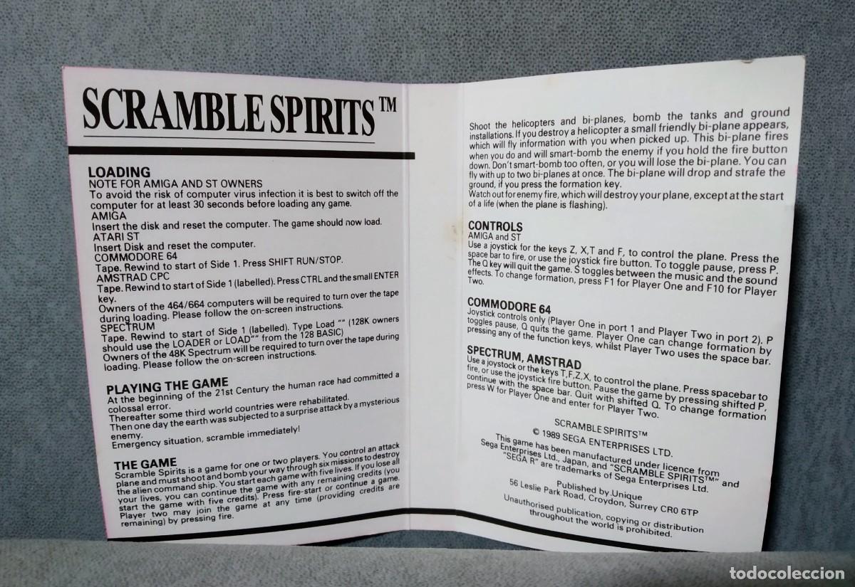 Videojuegos y consolas: SCRAMBLE SPIRITS (UNIQUE). SEGA. COMMODORE 64. C64 - Foto 4