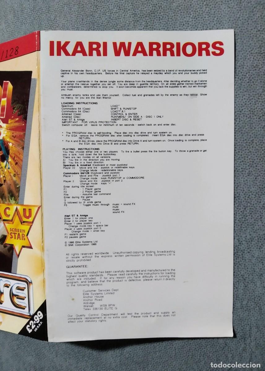 Videojuegos y consolas: IKARI WARRIORS (ENCORE). ELITE. COMMODORE 64. C64 - Foto 7