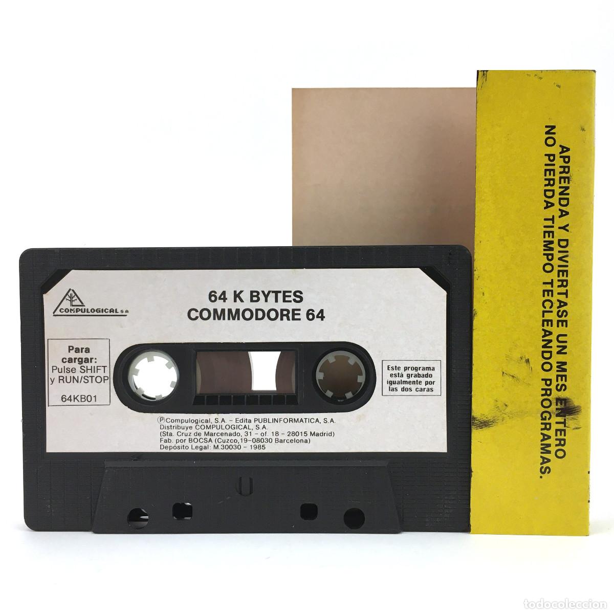 Videojuegos y consolas: 64 K BYTES EDITOR DE TEXTOS AGENDA PERSONAL CODIGO MAQUINA COMPULOGICAL JUEGO C64 COMMODORE CASSETTE - Foto 2