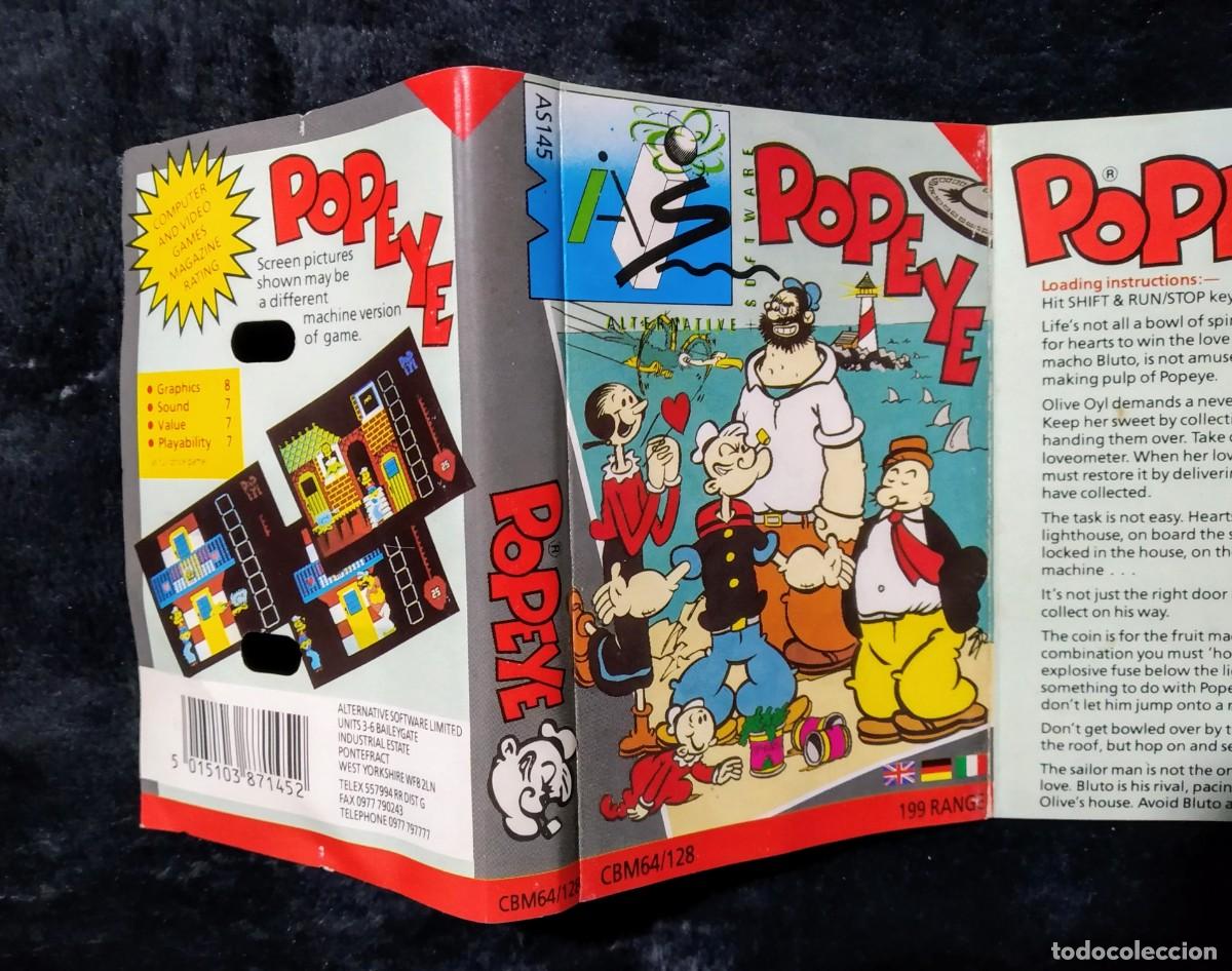Videojuegos y consolas: POPEYE (ALTERNATIVE SOFTWARE). MCMILLAN. COMMODORE 64. C64. - Foto 6