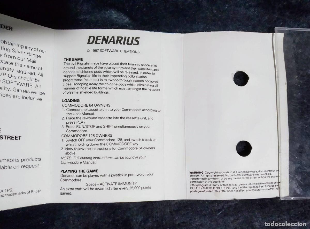 Videojuegos y consolas: DENARIUS. FIREBIRD. COMMODORE 64. C64. - Foto 6