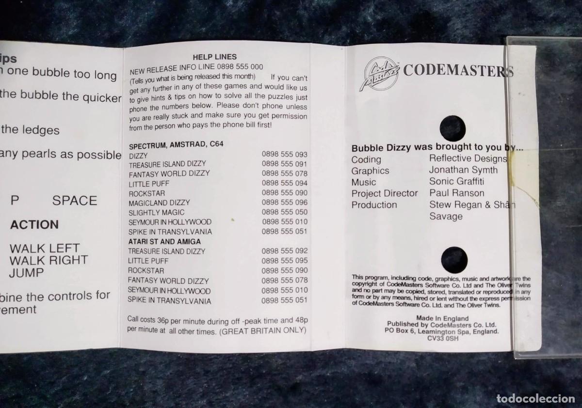 Videojuegos y consolas: BUBBLE DIZZY. CODEMASTERS. COMMODORE 64 C64. - Foto 8