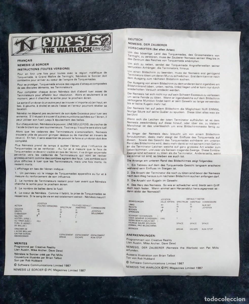 Videojuegos y consolas: NEMESIS: THE WARLOCK. MARTECH. COMMODORE 64 C64. - Foto 7