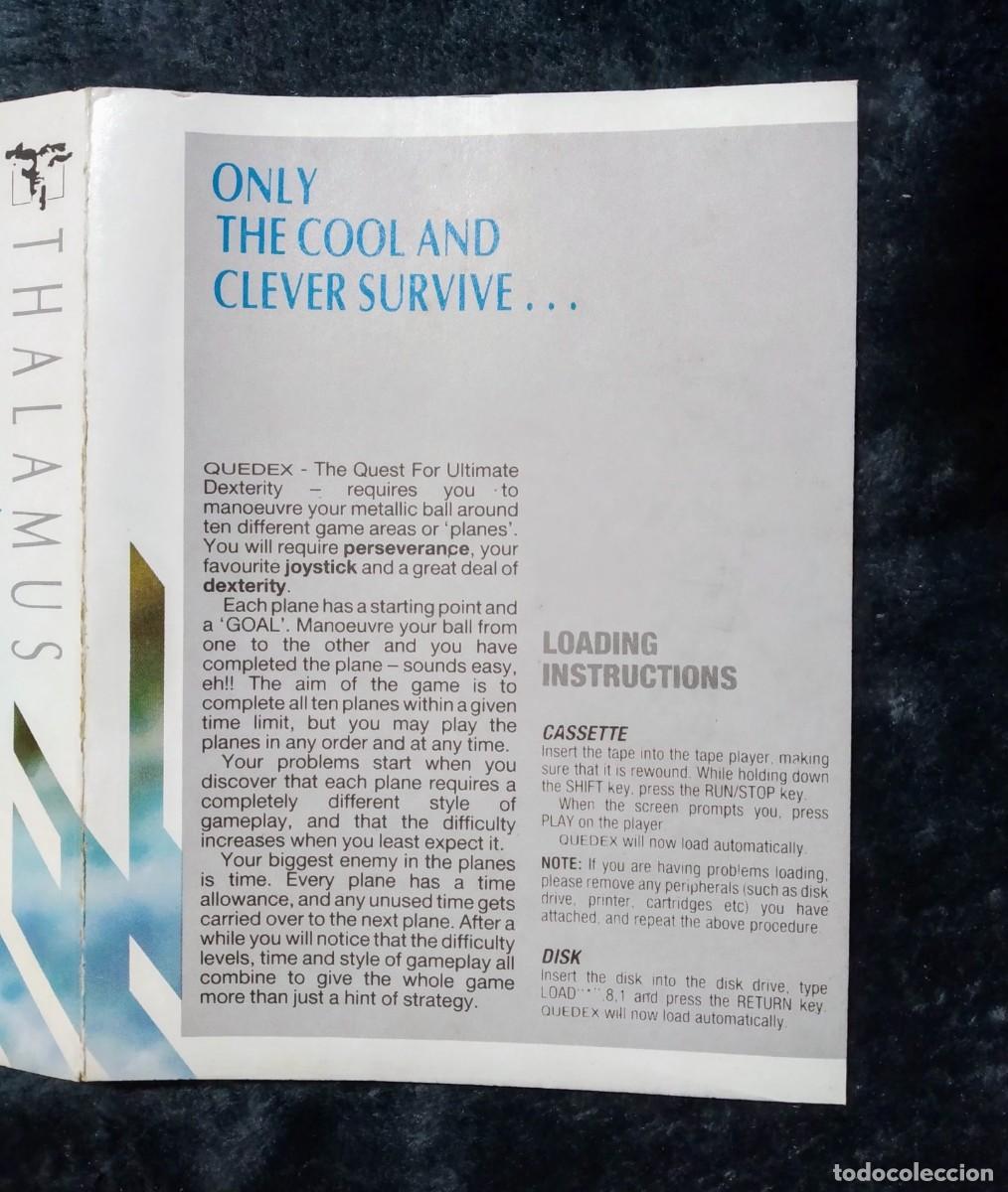 Videojuegos y consolas: QUEDEX. THALAMUS. COMMODORE 64 C64. - Foto 5