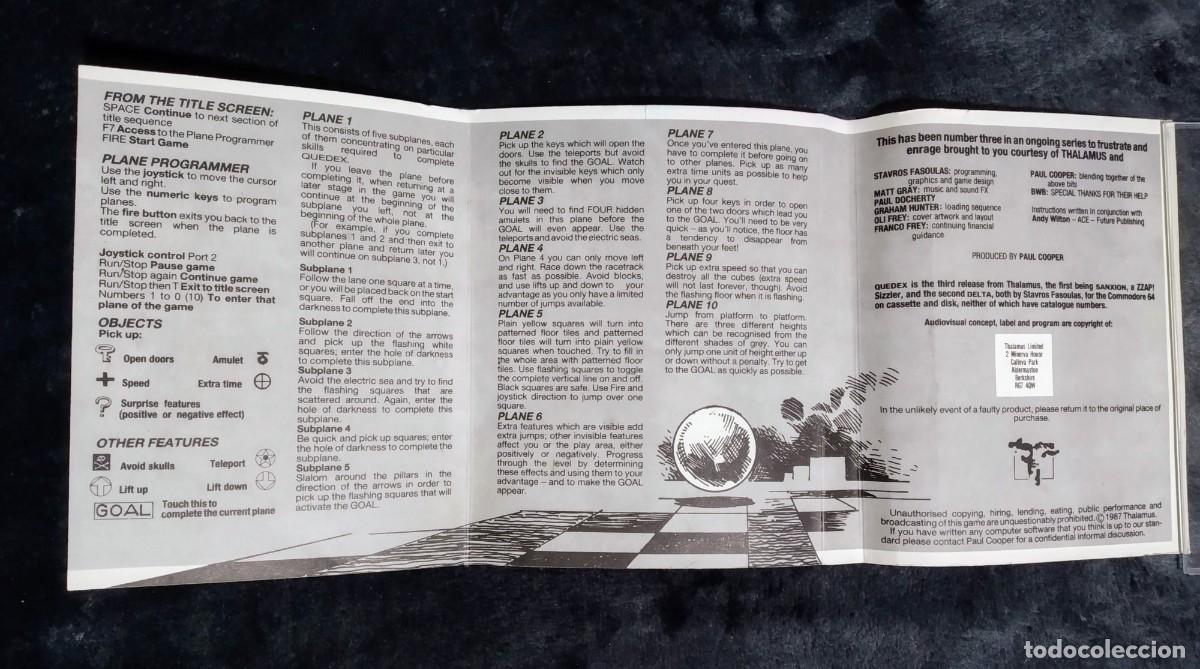 Videojuegos y consolas: QUEDEX. THALAMUS. COMMODORE 64 C64. - Foto 7