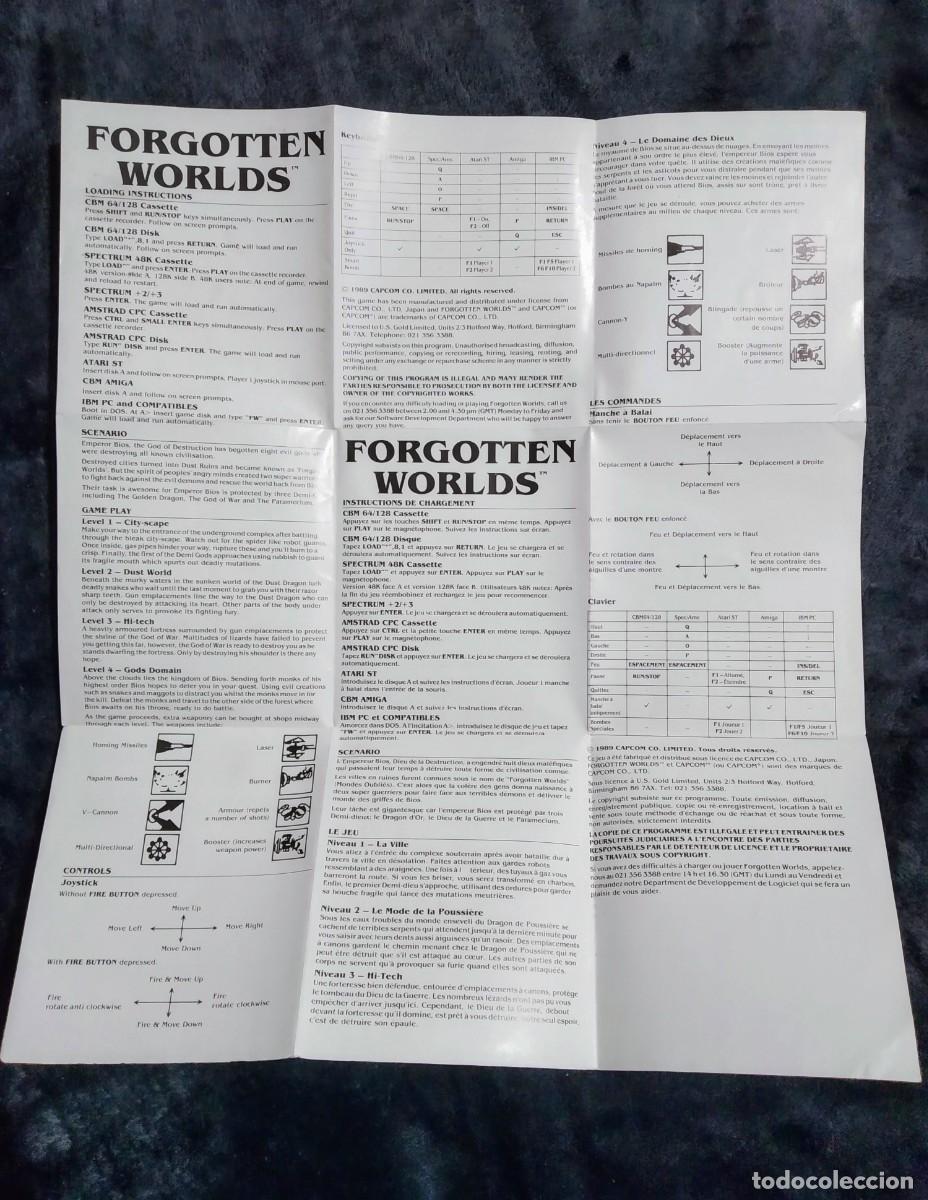Videojuegos y consolas: FORGOTTEN WORLDS. CAPCOM. COMMODORE 64 C64. - Foto 8