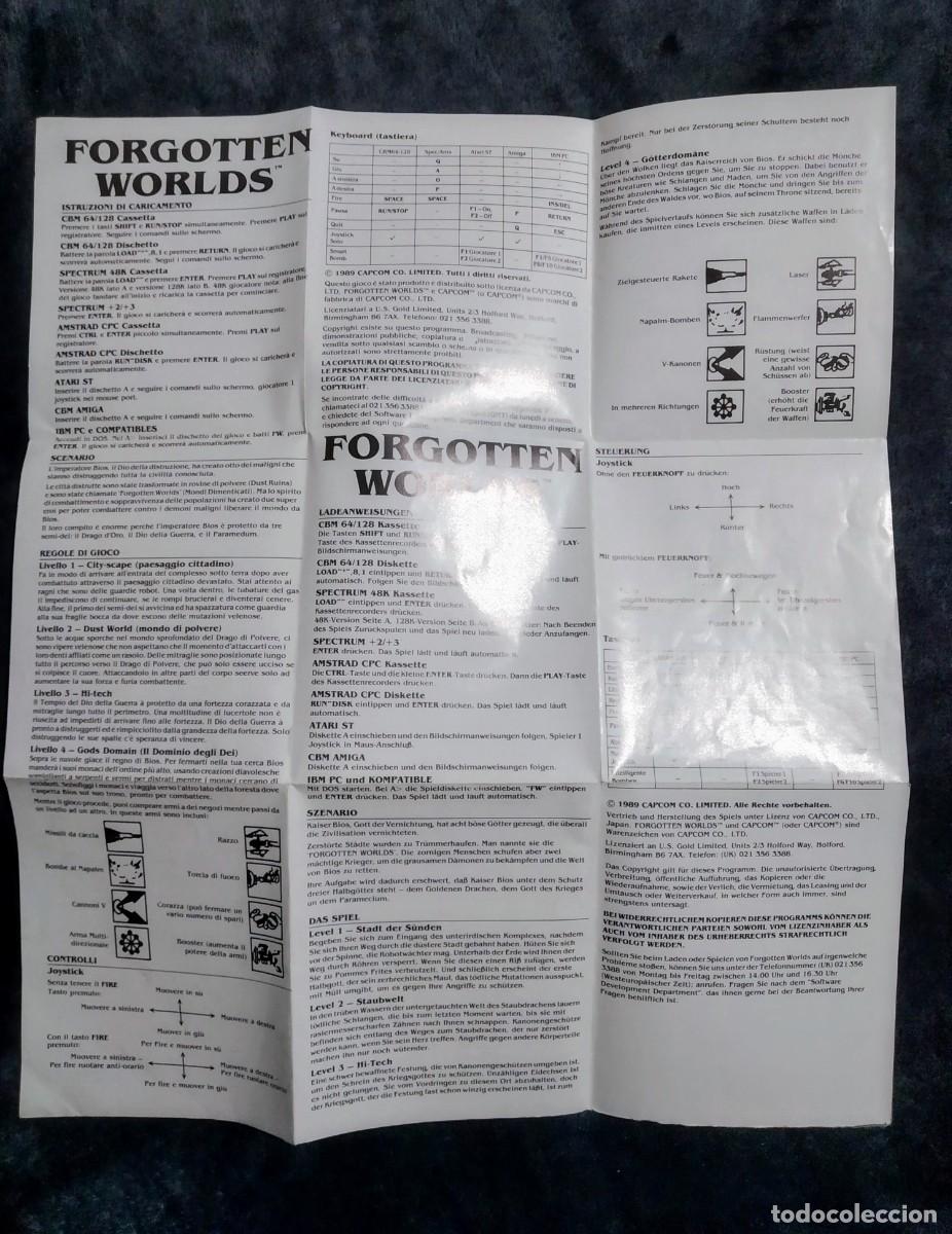 Videojuegos y consolas: FORGOTTEN WORLDS. CAPCOM. COMMODORE 64 C64. - Foto 9
