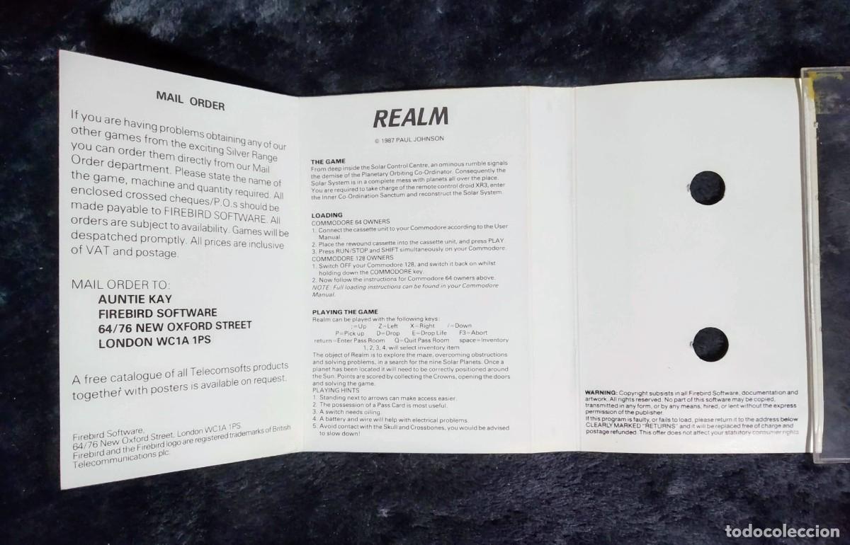 Videojuegos y consolas: REALM. FIREBIRD. COMMODORE 64 C64. - Foto 5