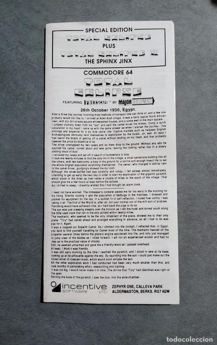 Videojuegos y consolas: TOTAL ECLIPSE + TOTAL ECLIPSE II. INCENTIVE SOFTWARE. COMMODORE 64 C64 - Foto 9