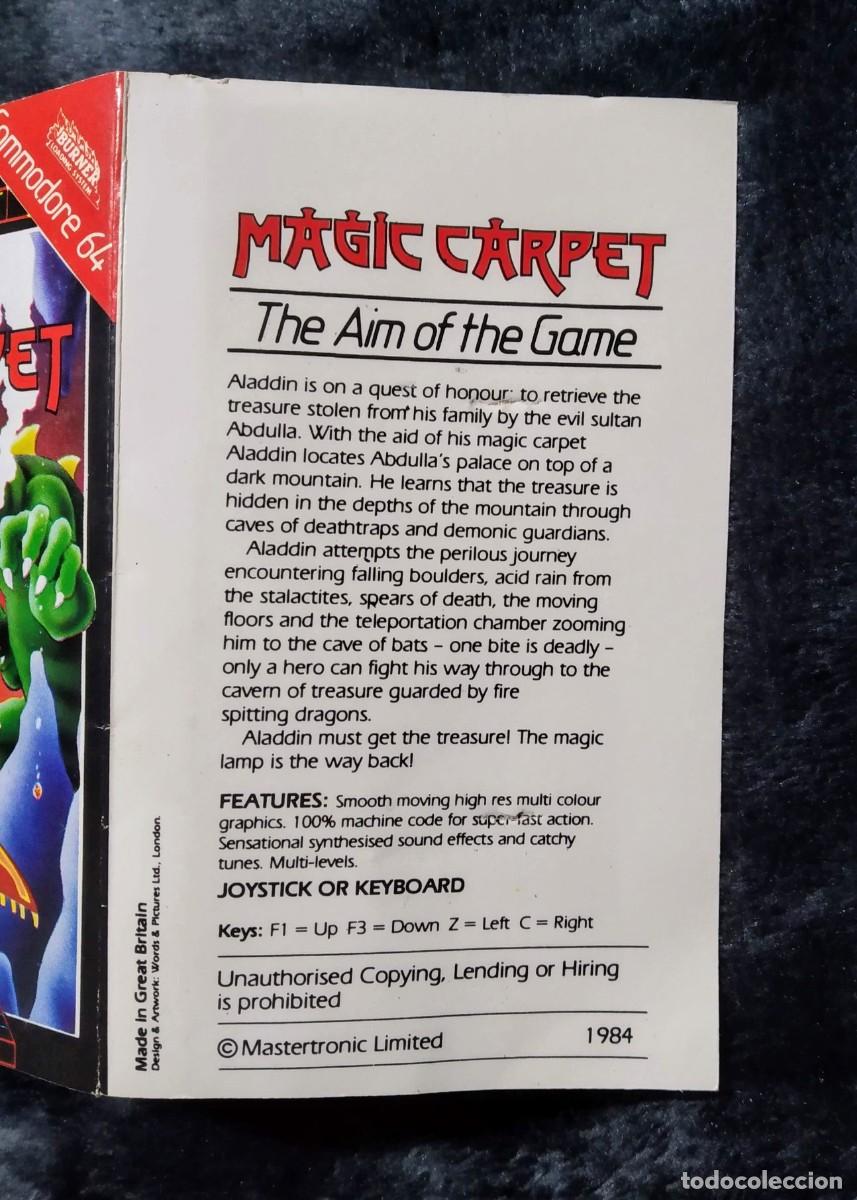 Videojuegos y consolas: MAGIC CARPET. MASTERTRONIC. COMMODORE 64. C64 - Foto 5