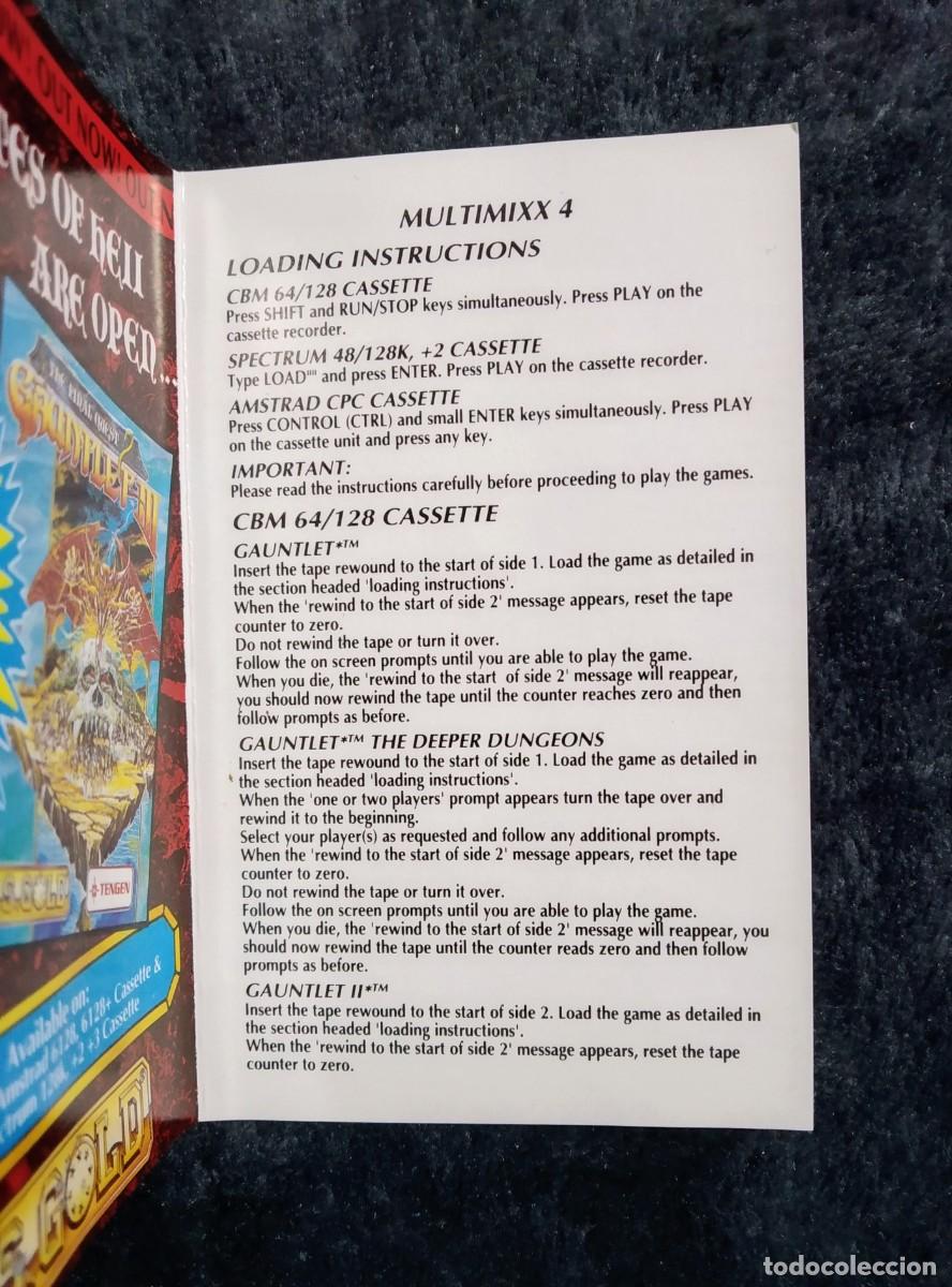 Videojuegos y consolas: MULTIMIXX 4 (GAUNTLET, THE DEEPER DUNGEONS Y GAUNTLET II). ATARI. COMMODORE 64 C64 - Foto 5