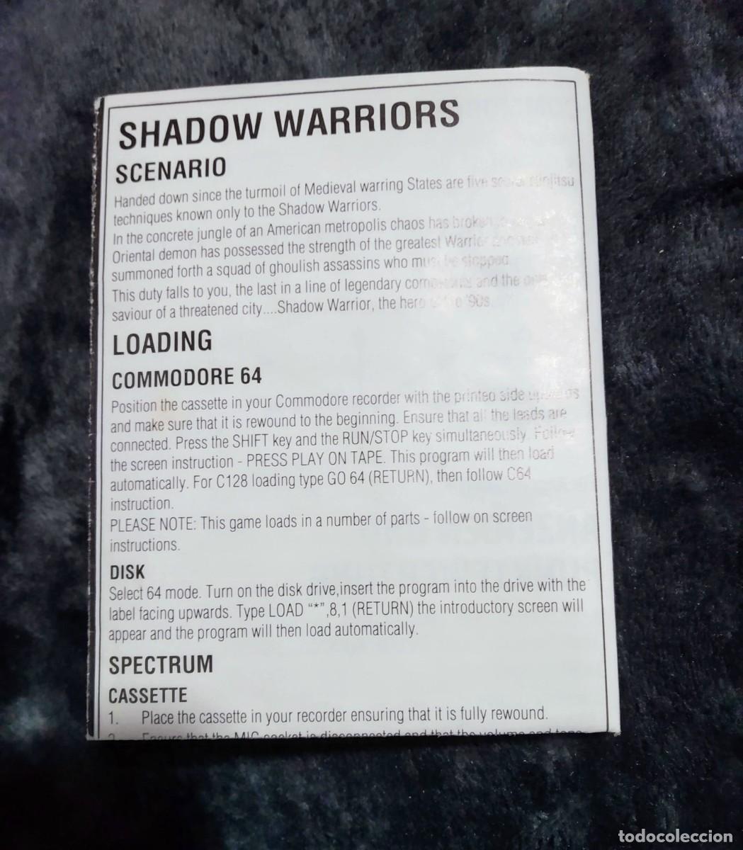 Videojuegos y consolas: SHADOW WARRIORS. TECMO - OCEAN. COMMODORE 64 C64 - Foto 11