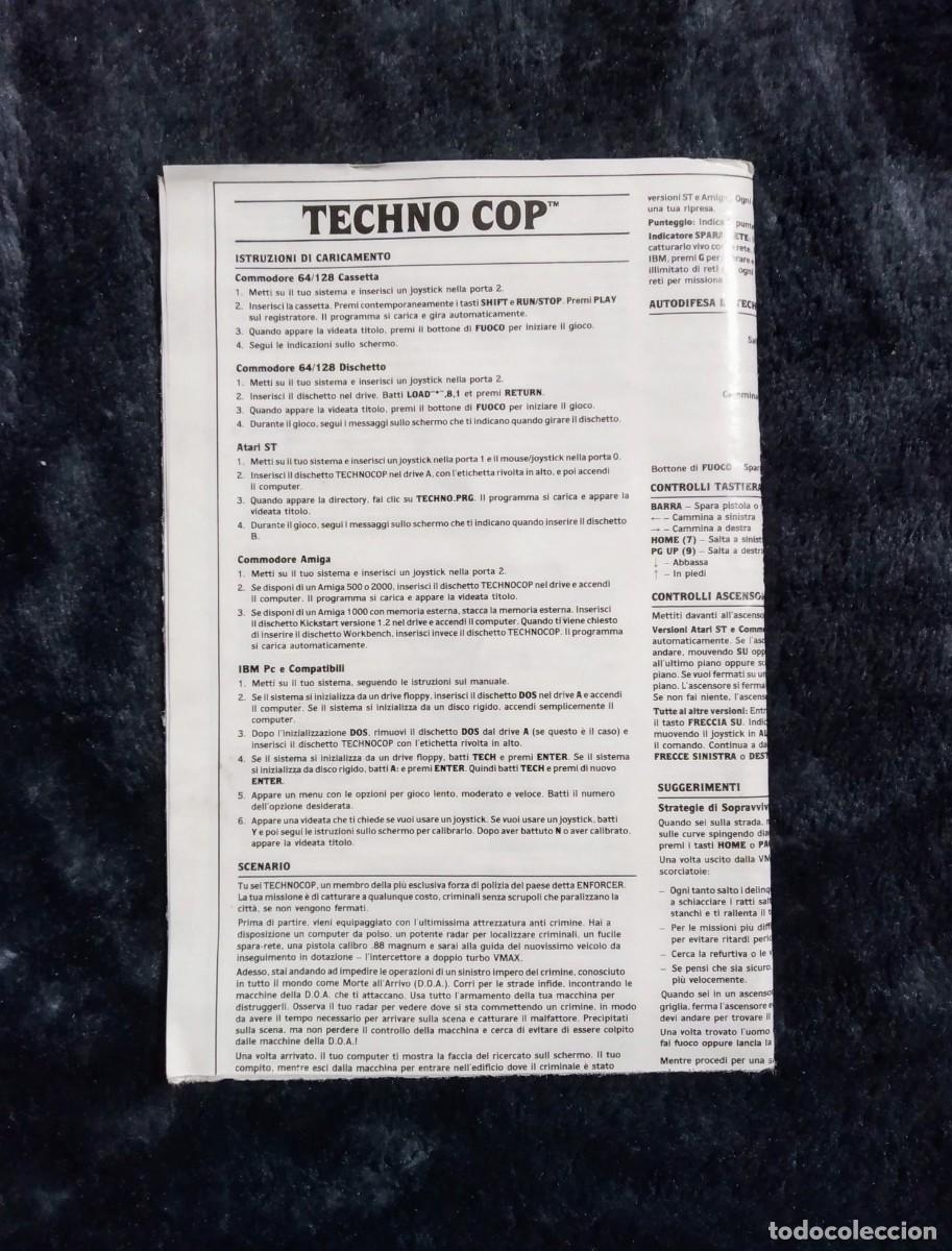 Videojuegos y consolas: TECHNO COP (TECHNOCOP). GREMLIN GRAPHICS. COMMODORE 64 C64 - Foto 8