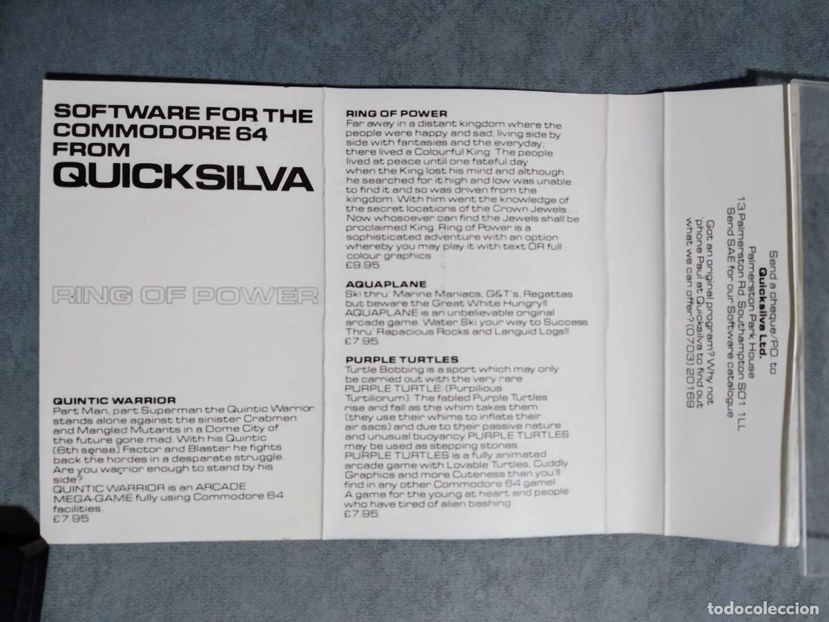 Videojuegos y consolas: RING OF POWER. QUICKSILVA. COMMODORE 64 C64. &iexcl;FUNCIONANDO! - Foto 5