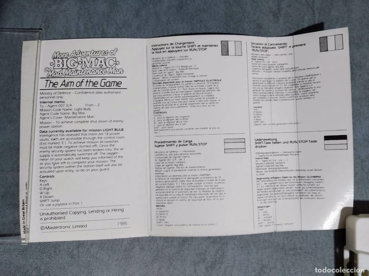 Videojuegos y consolas: BIG MAC: THE MAD MAINTENANCE MAN. MASTERTRONIC. COMMODORE 64 C64. &iexcl;FUNCIONANDO! - Foto 6