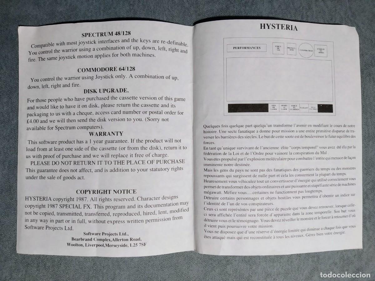 Videojuegos y consolas: HYSTERIA. SOFTWARE PROJECTS. COMMODORE 64 C64. &iexcl;FUNCIONANDO! - Foto 9