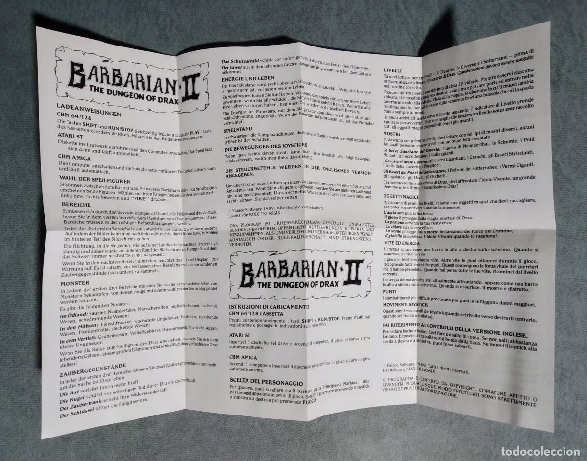 Videojuegos y consolas: BARBARIAN II (KIXX). PALACE SOFTWARE. COMMODORE 64 C64. &iexcl;FUNCIONANDO! - Foto 7