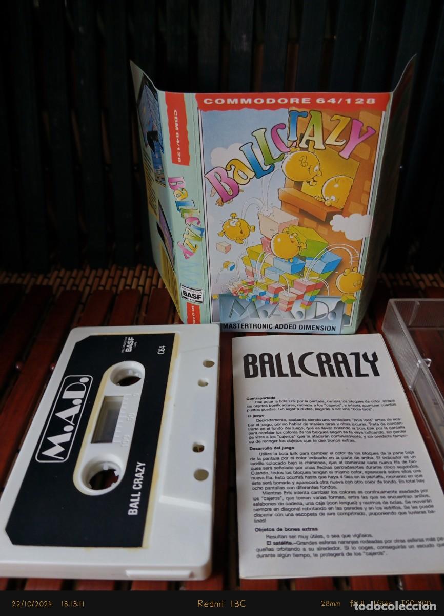 Videojuegos y consolas: Ballcrazy Commodore 64 juego cassette 1987 M.A.D. - Foto 3
