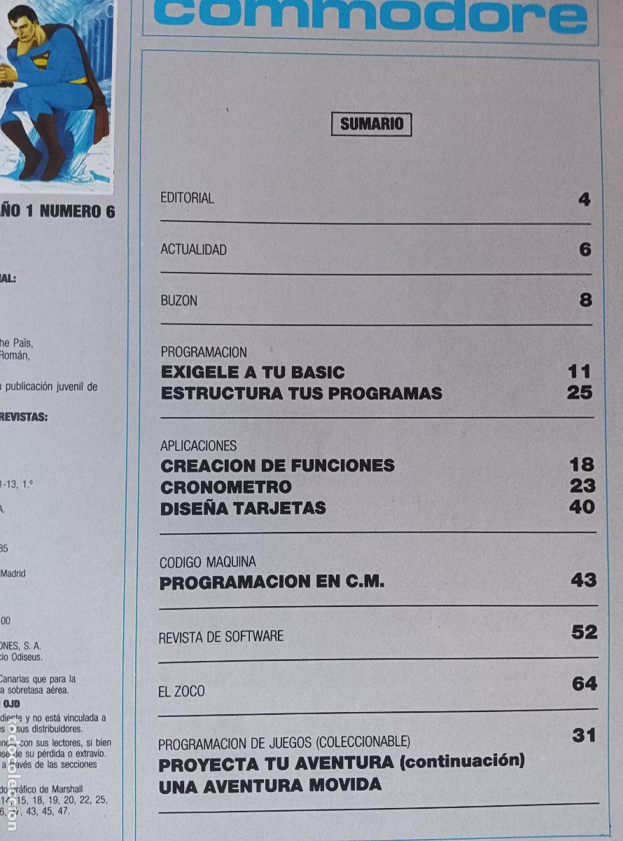 Videojuegos y consolas: IMPUT COMMODORE 6 SUPERMAN, FIGHT NIGHT, ROCK N LUCHA, LA LEY DEL OESTE, COMANDO, GOONIES, WIZARDRY - Foto 2