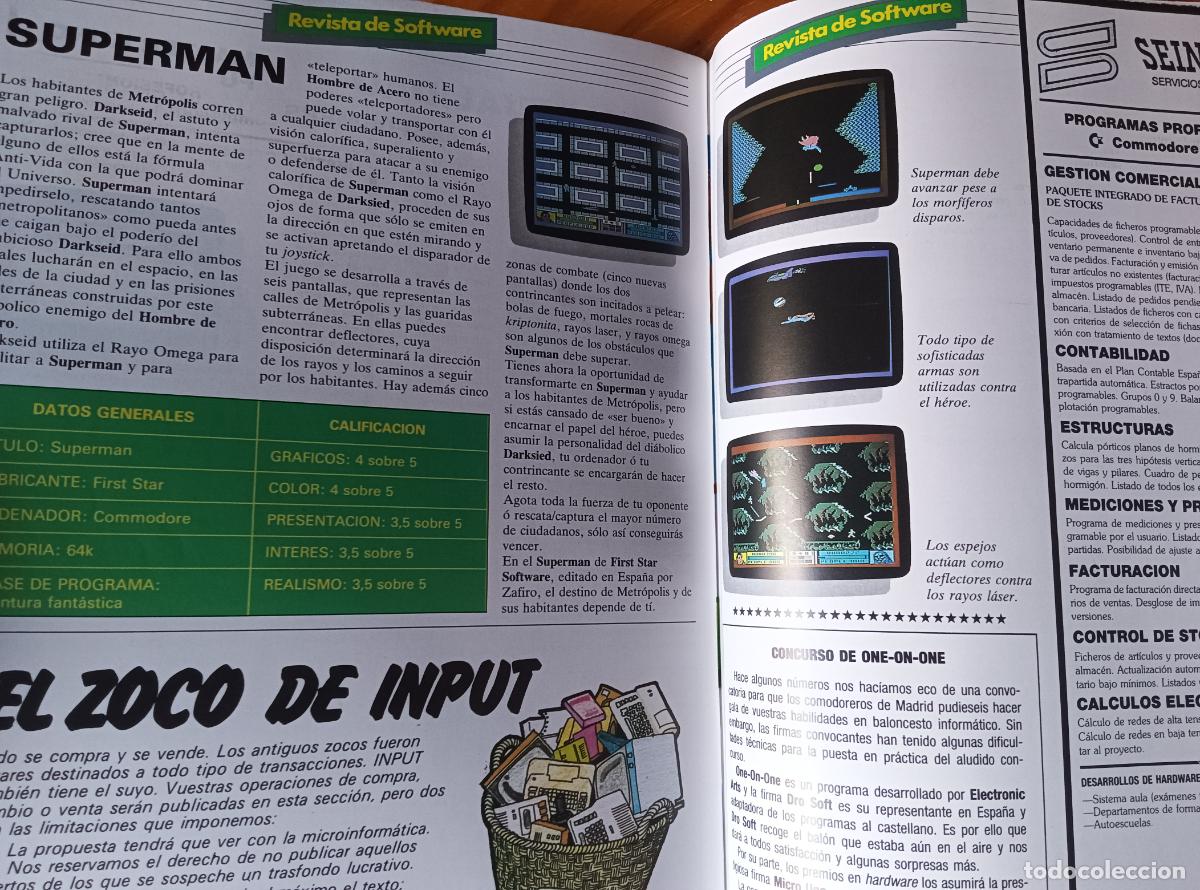 Videojuegos y consolas: IMPUT COMMODORE 6 SUPERMAN, FIGHT NIGHT, ROCK N LUCHA, LA LEY DEL OESTE, COMANDO, GOONIES, WIZARDRY - Foto 3