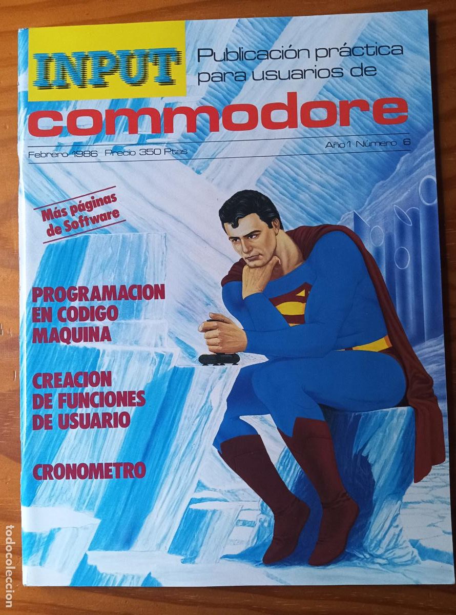 Videojuegos y consolas: IMPUT COMMODORE 6 SUPERMAN, FIGHT NIGHT, ROCK N LUCHA, LA LEY DEL OESTE, COMANDO, GOONIES, WIZARDRY - Foto 1