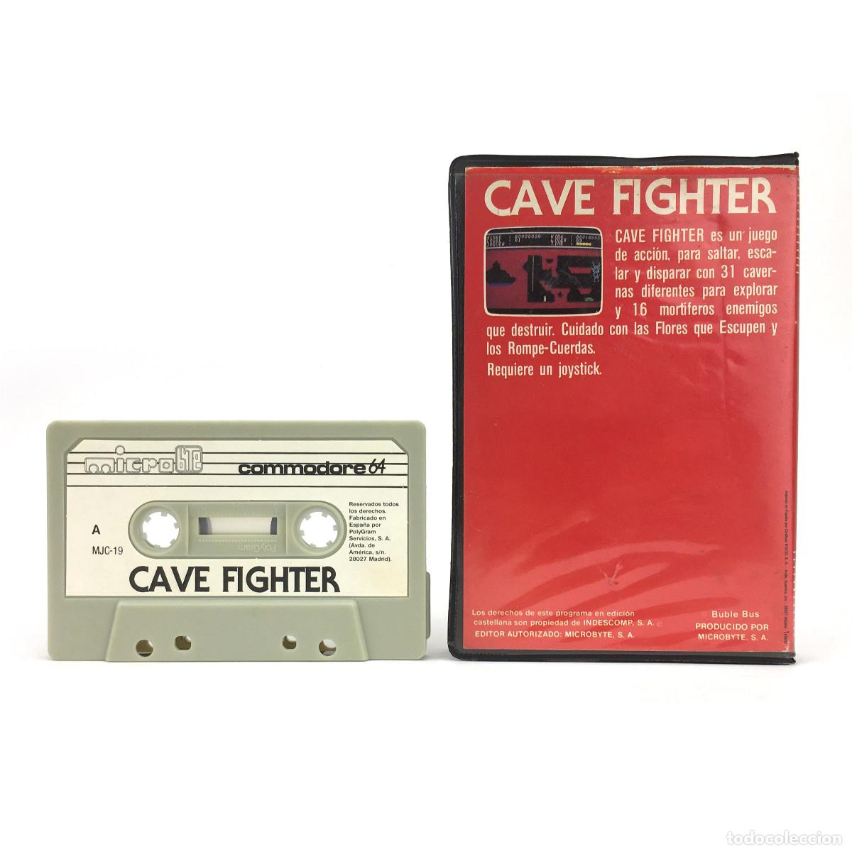 Videojuegos y consolas: CAVE FIGHTER C64 ESTUCHE MICRO BYTE MJC-19 CASSETTE COMMODORE 64 128 CBM MICROBYTE CUEVAS / CAVERNAS - Foto 2