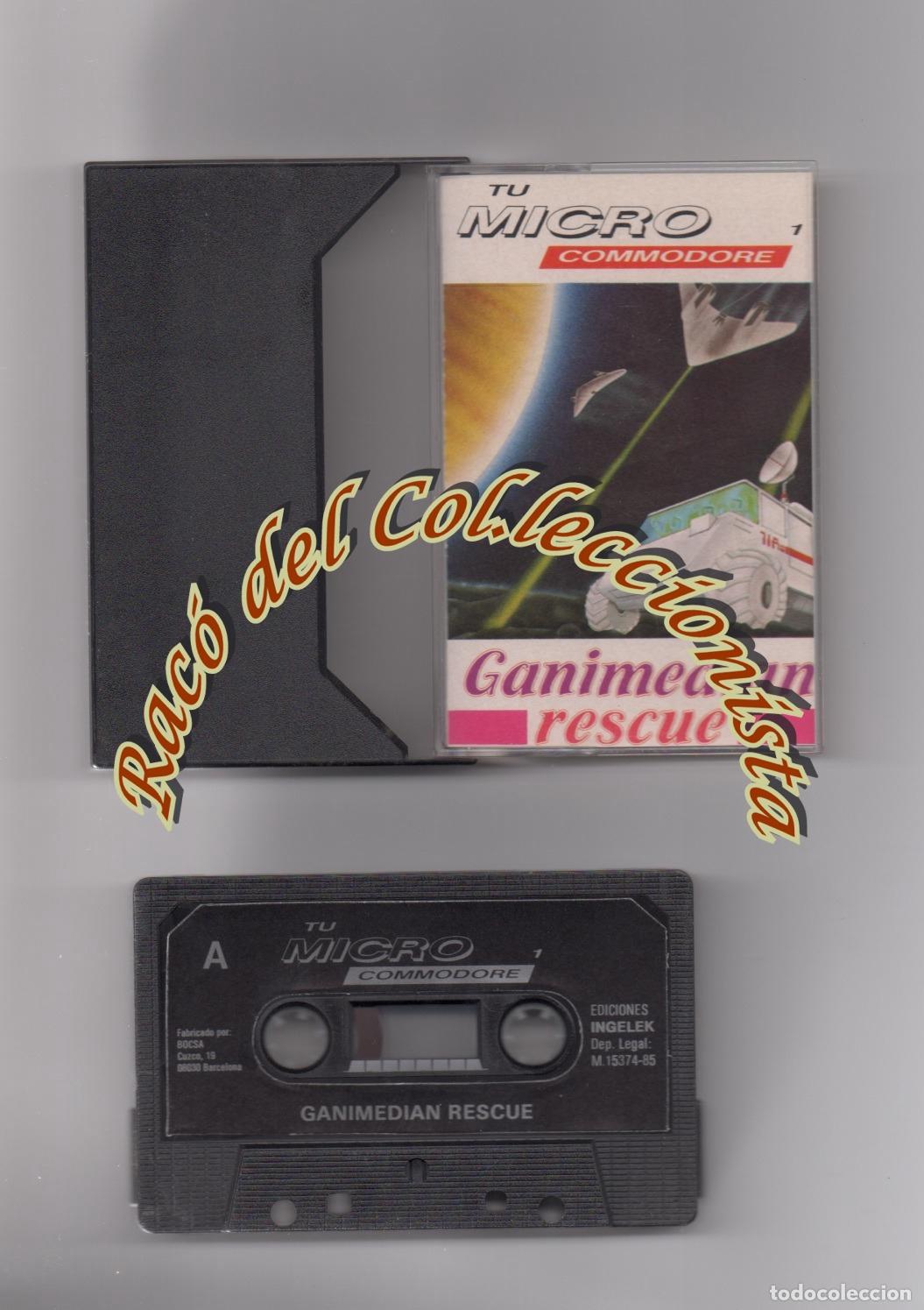 Videojuegos y consolas: COMMODORE 64 , JUEGO EN CINTA CASETE, GANIMEDIAN RESCUE , TU MICRO COMMODORE, INGELEK - Foto 1