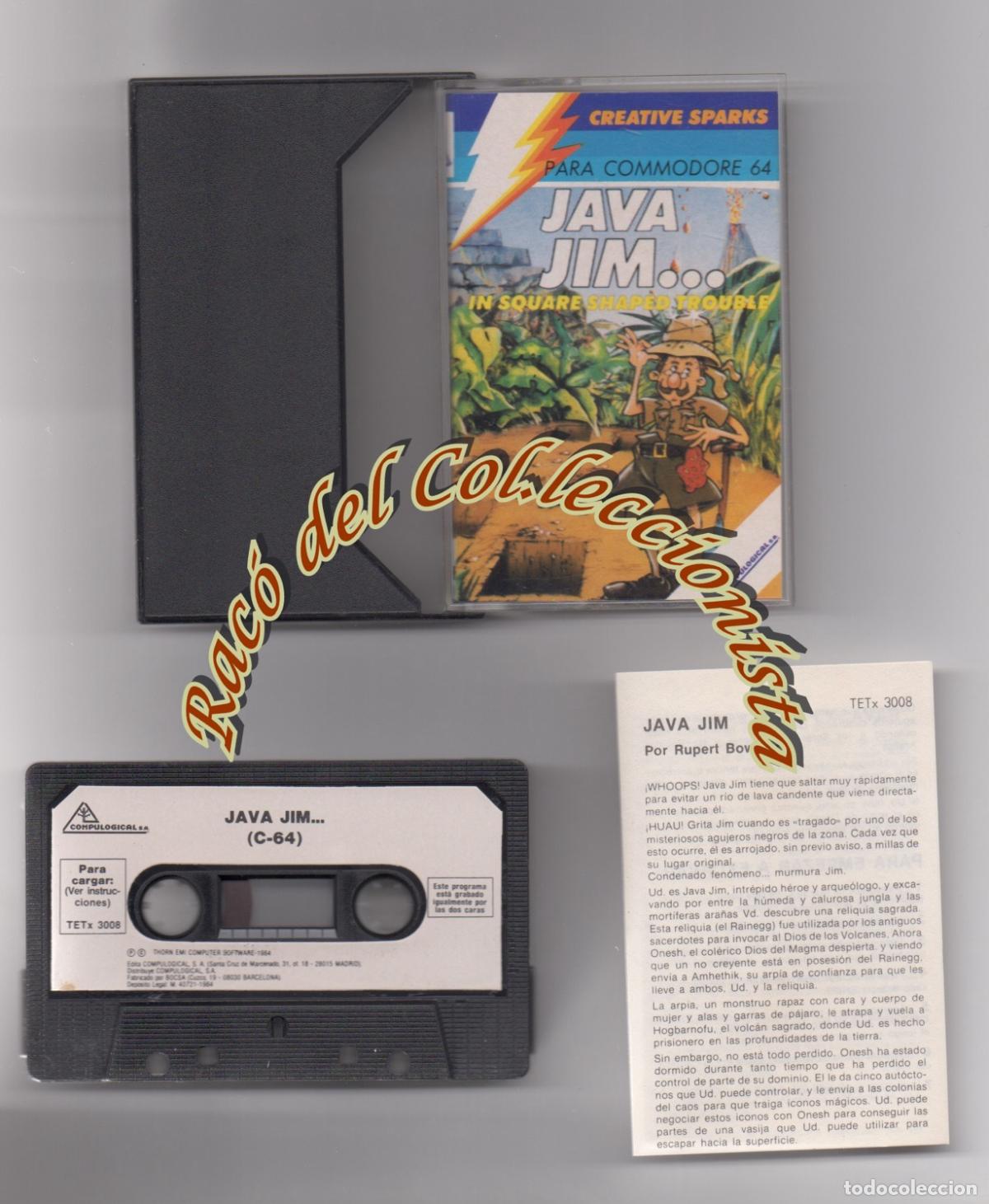 Videojuegos y consolas: COMMODORE 64 , JUEGO EN CINTA CASETE, JAVA JIM IN SQUARE SHAPED TROUBLE , CREATIVE SPARKS - Foto 1