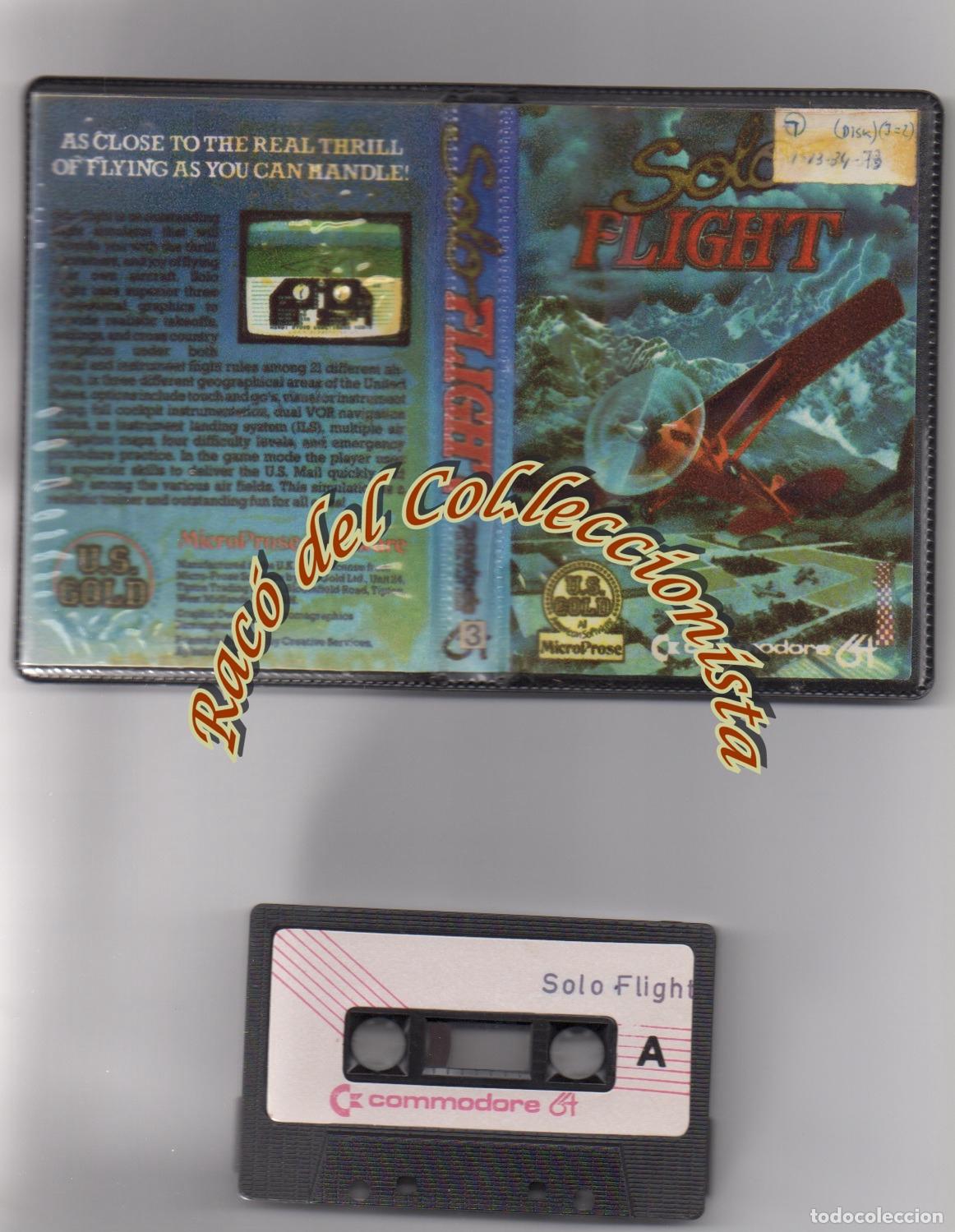 Videojuegos y consolas: COMMODORE 64 , CINTA CASETE CON JUEGO SOLO FLIGHT GRABADO - Foto 1