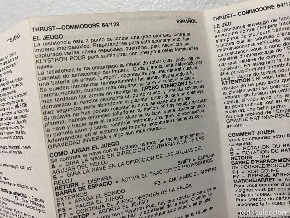 Videojuegos y consolas: THRUST - VIDEOJUEGO COMMODORE 64 - C-64 - Foto 5